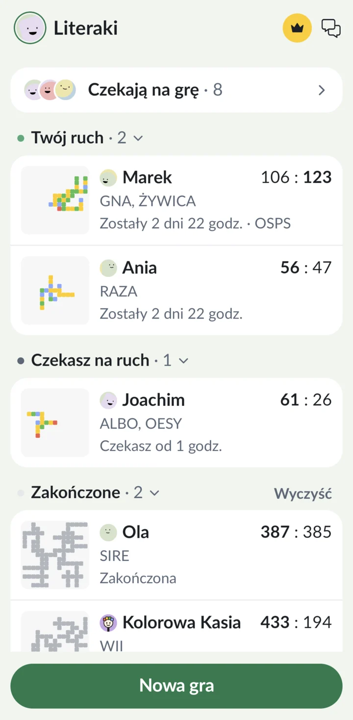 Lista gier w Literakach 2